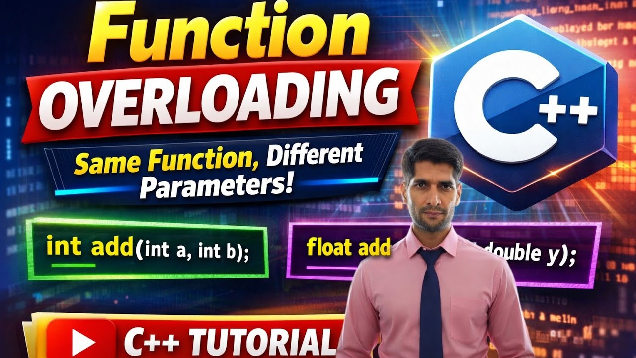Function Overloading in C++ | C++ OOP Tutorial for Beginners | Function ...