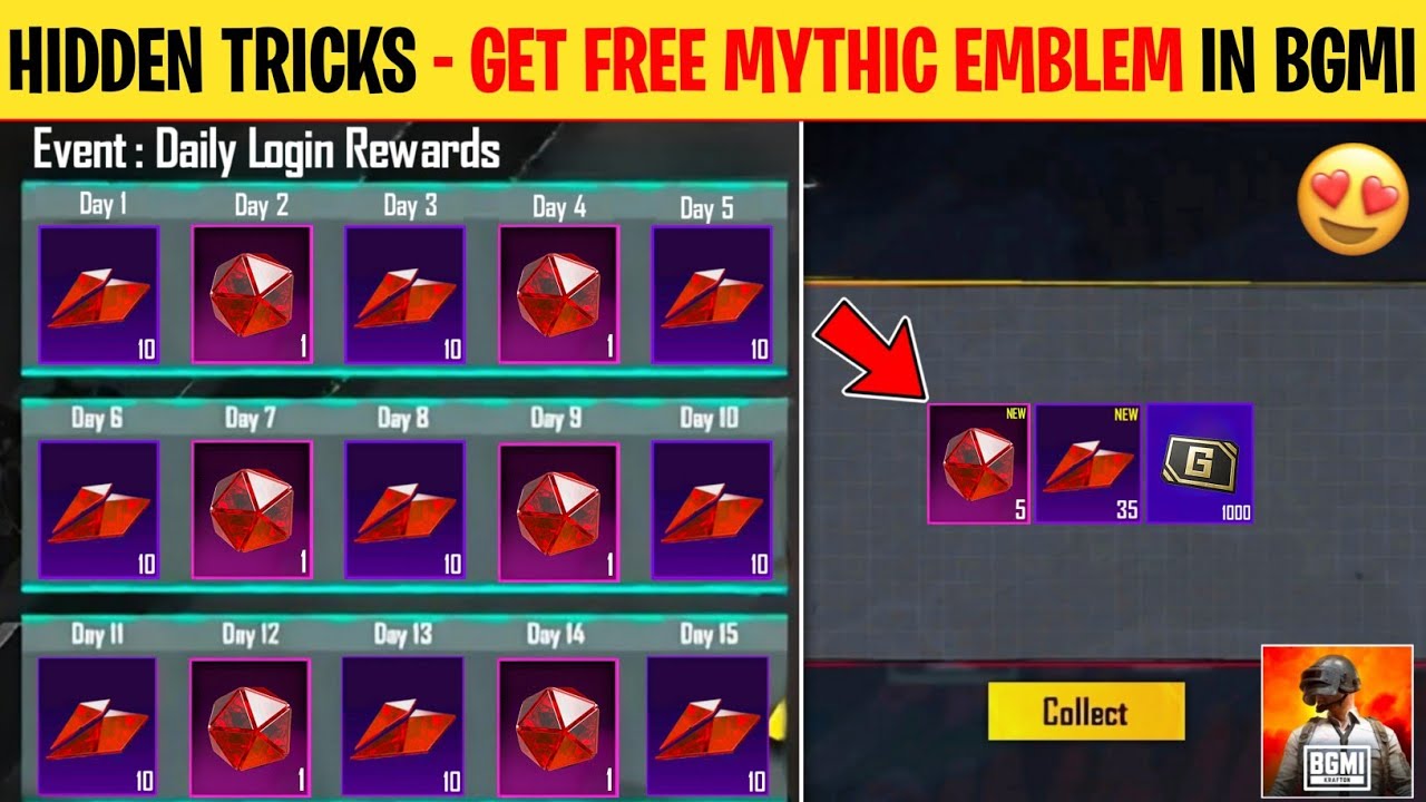 Hidden Trick 😱 Get Free Mythic Emblem 🔥 How To Get Free Mythic Emblem in Bgmi | Free Mythic Emblem
