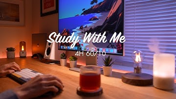 4-Hour Study with Me / Pomodoro Timer 60-10 / Lo-Fi Relaxing Music / Day 136