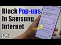 How to Block Pop-ups In Samsung Internet on Samsung Galaxy S25