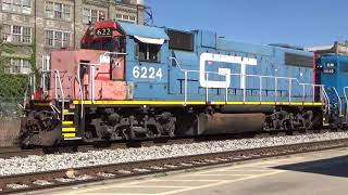 CN Train L568 with GTW GP38 6224 and the 4910 at Kitchener Station