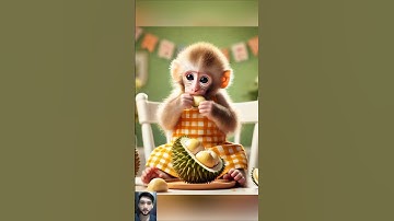 Monyet lucu makan durian 😆😆 #monkey #monyet #monyetlucu #cutemonkey #lucu #kocak #ngakak #funny