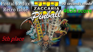 Zaccaria Pinball - Postal Redux Retro - 90 seconds mode - 5th place  (4.620 score)