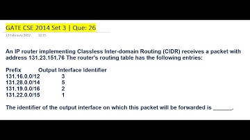 GATE CSE 2014 - Set 3 - Question 26 | Computer Networks, CIDR | GATE CS Solved PYQs | GATE Solutions