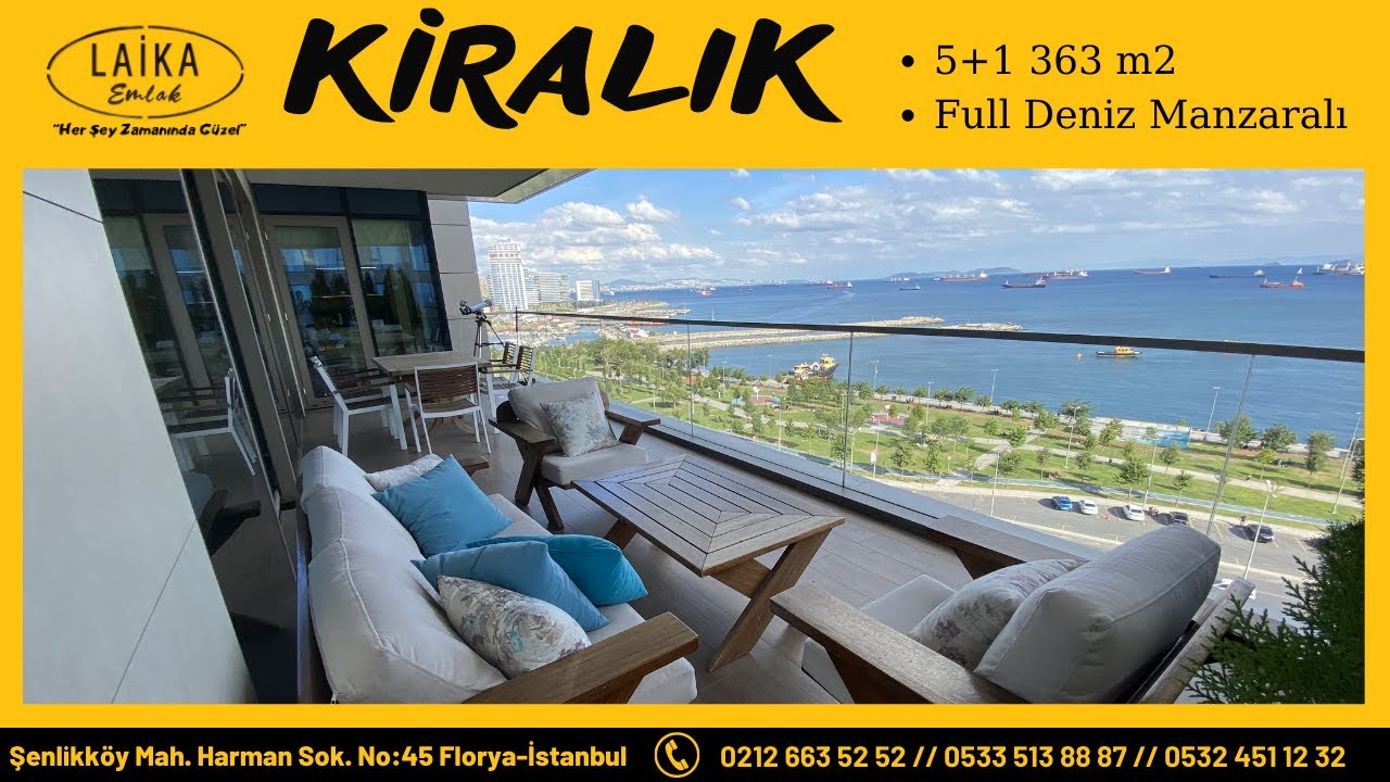 Pruva 34 Sitesi nde Eşyalı Kiralık 5+1 Boş Ara Kat
