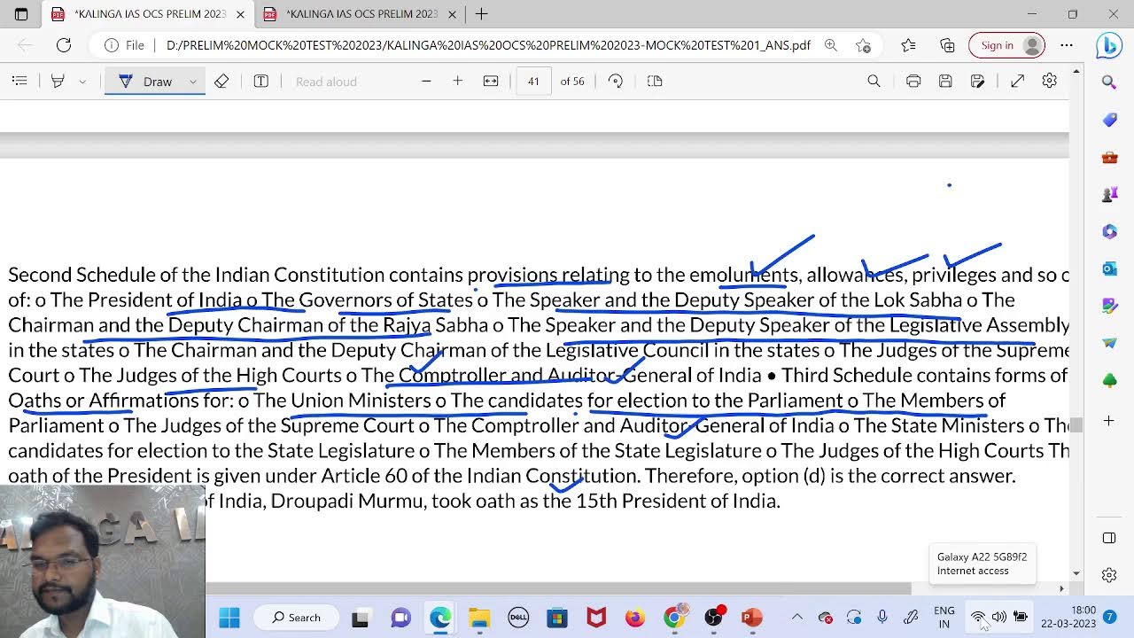 OCS PRELIM 2023 - MOCK TEST  1 DISCUSSION