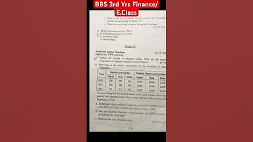 BBS 3rd Year Finance TU Questions / Foundation of Financial System #bbs3rdyear