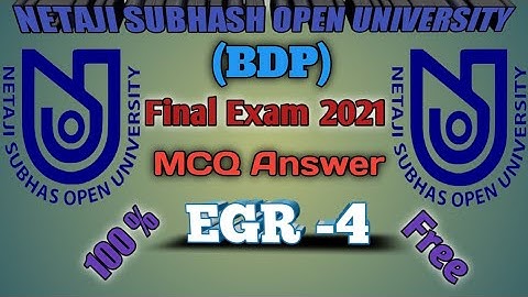 NSOU BDP Final Exam Answer 2021 EGR-4 Final Exam Answer