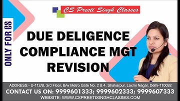 CS Professional /due dIligence/ compliance mgt/ best cs classes