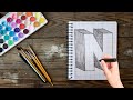 How to draw 3d letter &quot;N&quot; on graph paper|step by step easy drawing|Rose Creation