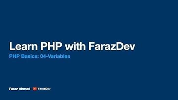 Learn PHP with FarazDev | PHP Basics: 04-Variables