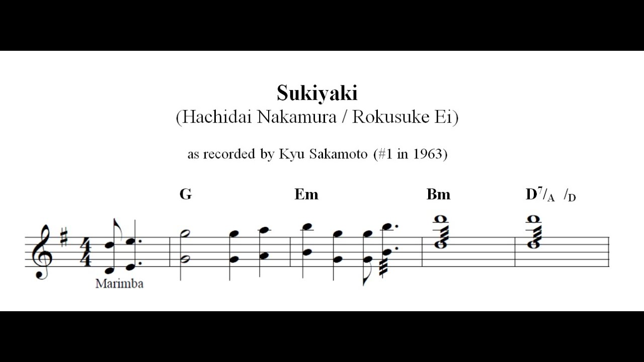 Chords for Sukiyaki (Kyu Sakamoto) YouTube