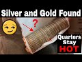 Silver and gold found coin roll hunting quarters