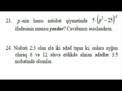 9-lar. Riyaziyyat imtahanı.Buraxılış. I mərhələ.