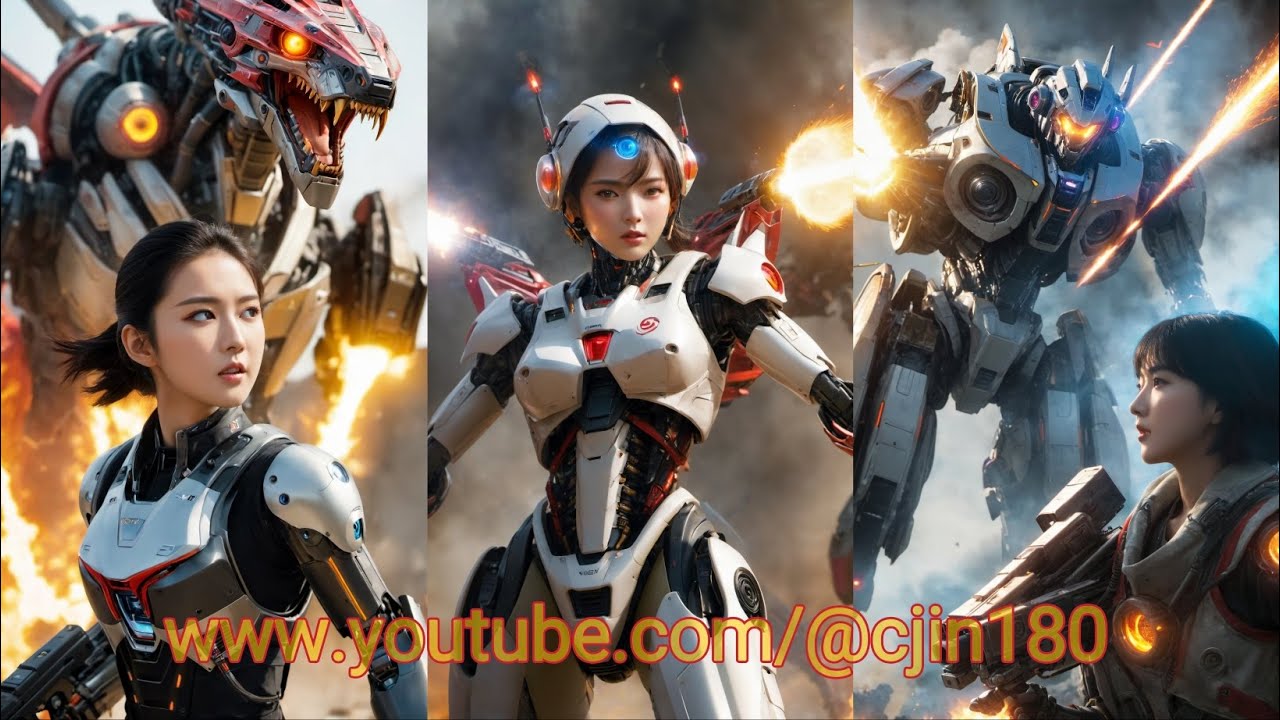미녀 휴머로이드 로봇 전투(Beautiful girl's Humoroid Robot War) - YouTube