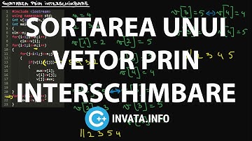 Sortarea unui vector prin interschimbare C++