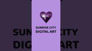 Sunrise City Illustration💜 #illustration #illustrator #cute #cats #art #youtubedaily #fyp #love #sun