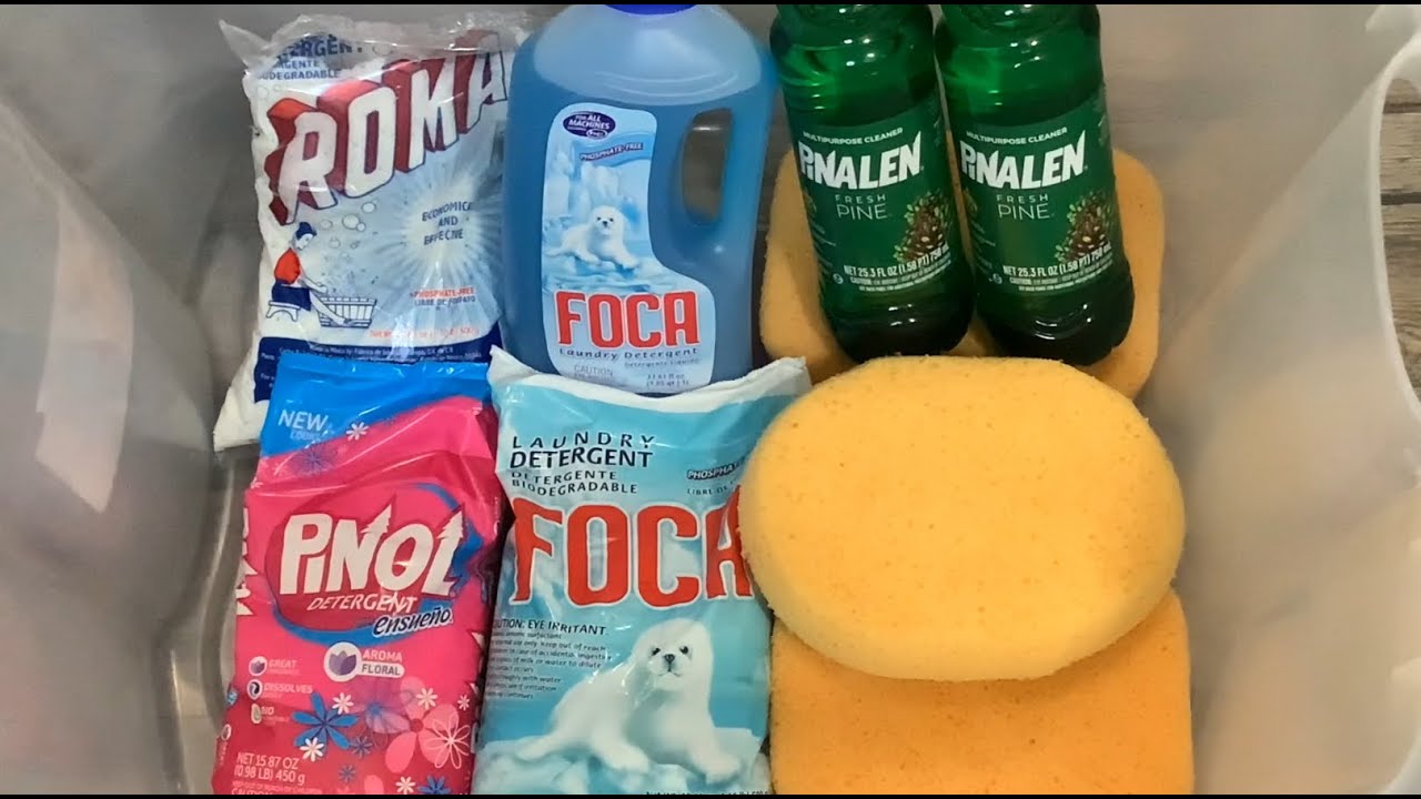 ASMR PINALEN + LIQUID AND POWDER FOCA + ROMA + PINOL DETERGENT | SATISFYING SPONGE SQUEEZING