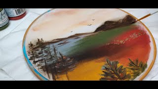 Watercolor style Fabric painting | Jacquard Textile Earth tones | Easy landscape demo by Fabric Painting Coach 367 views 1 year ago 4 minutes, 26 seconds