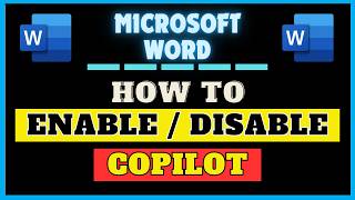 How to Enable or Disable Copilot in Microsoft Word | Microsoft 365 Tutorial