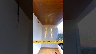 Balcony P.v.c ceiling with wall decorations lights ideas