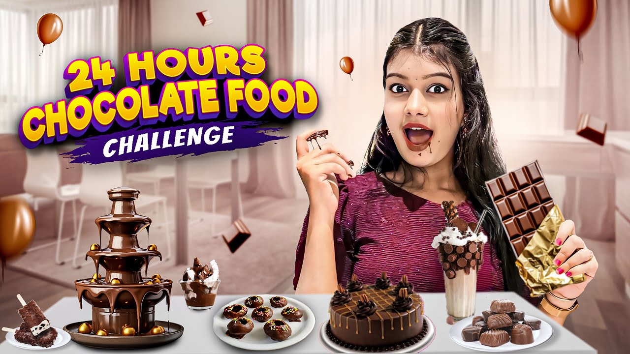24 Hours Chocolate🍫Food Challenge😎