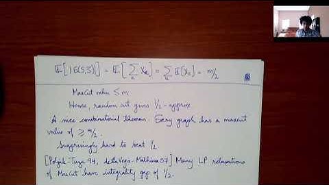 CSE202, Lec 18: Maxcut and the Goemans-Williamson SDP relaxation