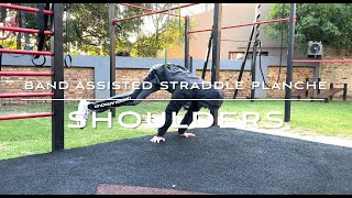 Band assisted straddle planche