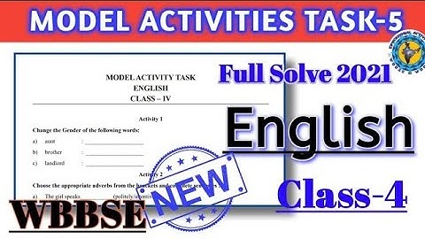 Class-4 English Model Activity Task part-5(NEW) Full Solve WBBSE Educational Activities
