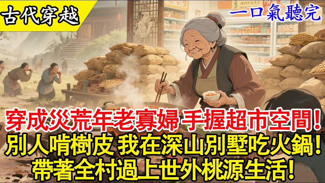 【一口氣聽完】末世倖存者穿成55歲老寡婦！手握超市空間，無人機+電網打跑流寇，災荒年帶全村在深山吃火鍋！#穿越 #有聲書 #爽文 #古言 #美食