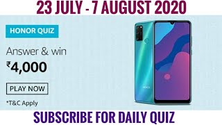 Amazon Honor Quiz Answers Today | Win 4000 Amazon Pay Balance | 23 July 2020