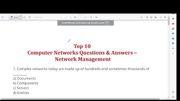 Network Management - Computer Networks Questions & Answers MCQ