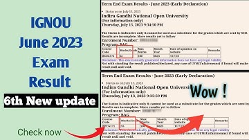 IGNOU Update|| IGNOU published June 2023 result 6th update|| IGNOU