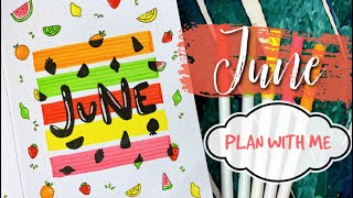 Plan With Me || JUNE 2019 Bullet Journal Set Up || Juicy Summer Fruit Theme