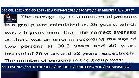 #125 Ques:- The average age of a number of persons....See Full Question in description box. ||AMAD||