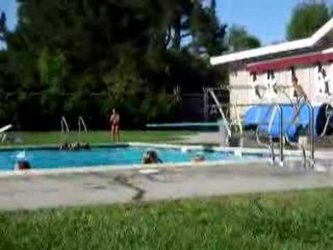 Flip off of diving board - YouTube