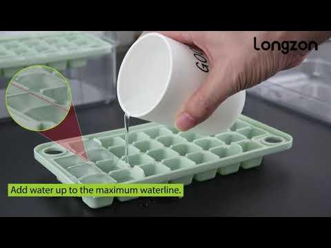 longzon Ice Cube Tray with Lid and Bin