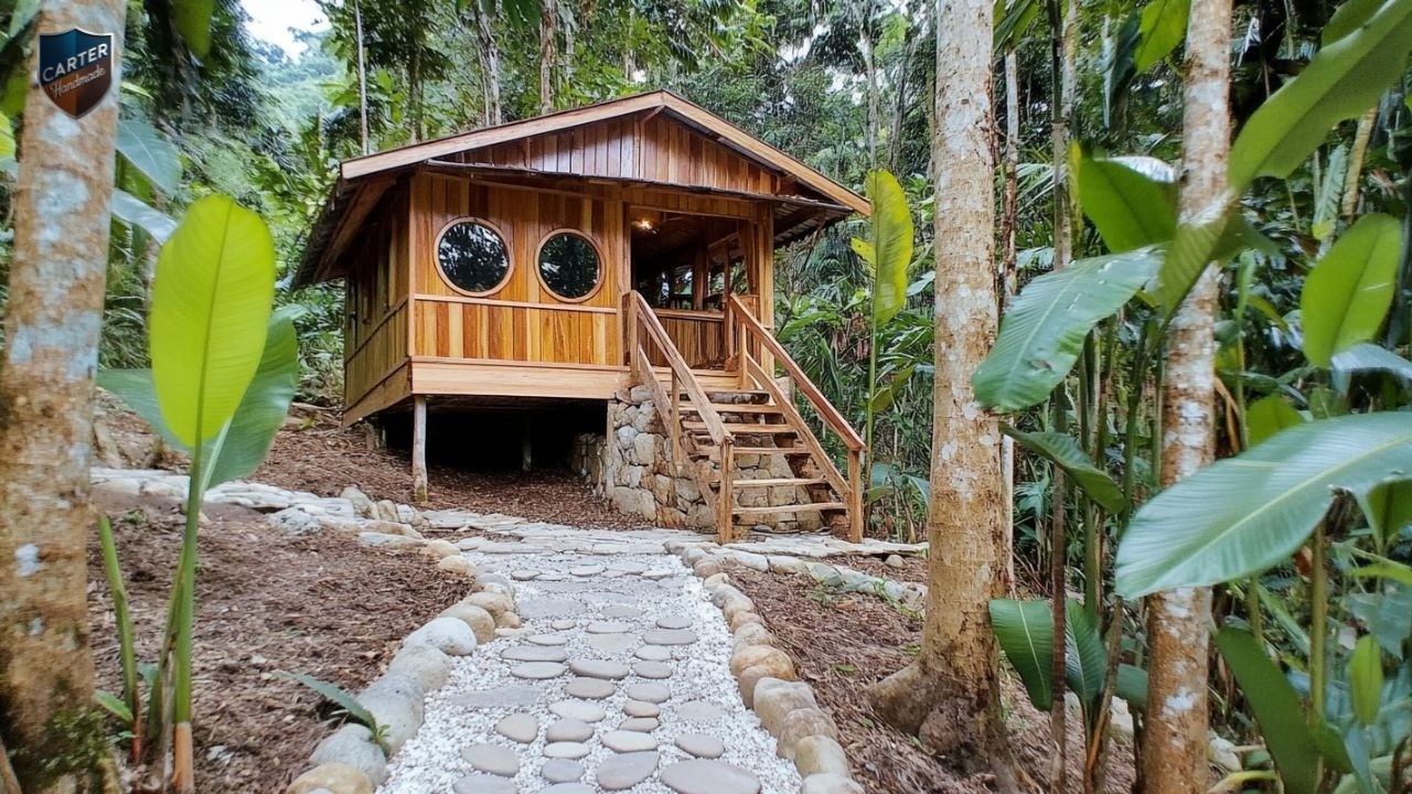 How One Man Built A Stunning DIY Forest Cabin Using Only Natural Materials | Step-By-Step