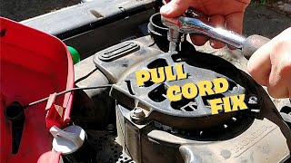 Repairing/Modifying a BROKEN starter PULL CORD on a HONDA HRX.