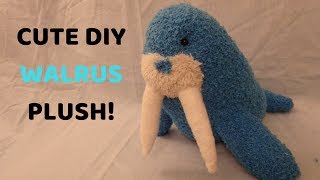 Cute DIY Walrus Plush Using Fuzzy Socks!!