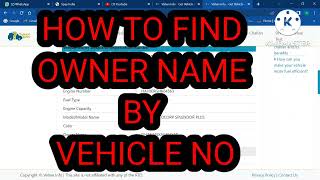 HOW TO FIND OWNER NAME BY VEHICLE NUMBER