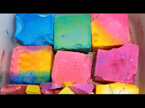 Rainbow Dyed Gym Chalk Crush || Compilation || Satisfying || Powdery ...