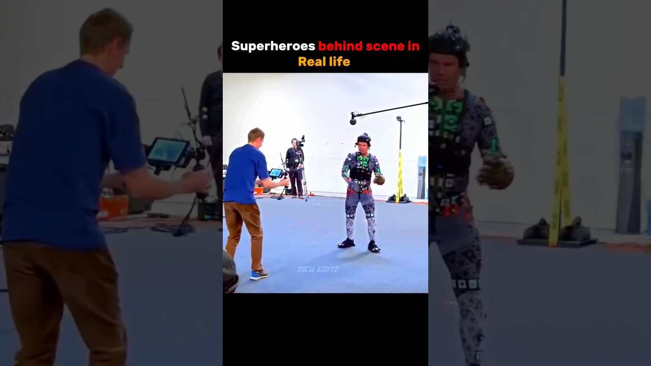 Superheroes behind scene in real life vs movies 🎥 