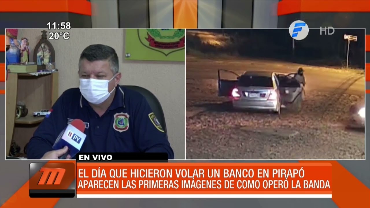 Primeras imágenes del asalto a un banco en Pirapó