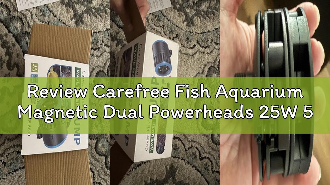 Review Carefree Fish Aquarium Magnetic Dual Powerheads 25W 5400Gph for 30~300Gal Fish Tank Wave Make