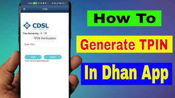 How to Generate TPIN in Dhan App | CDSL TPIN Generation in Hindi