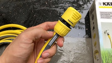Thích cái thiết kế Aqua Stop ngăn rỉ nước của ống cấp Karcher này