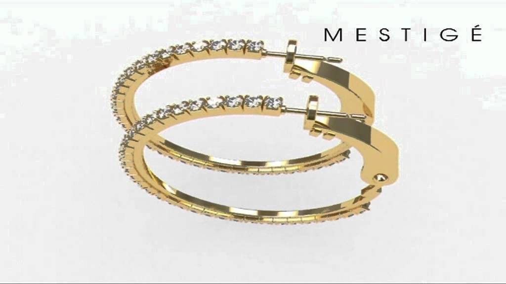 Mestige Gold Colour Hoop Earrings