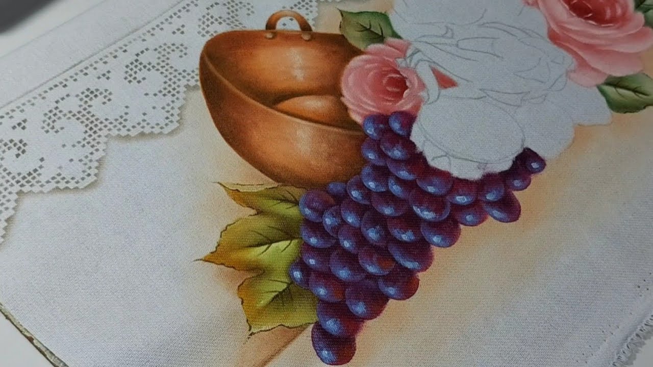 Como Pintar tacho de Cobre e Uvas. Projeto n.39 Luciana dalponte