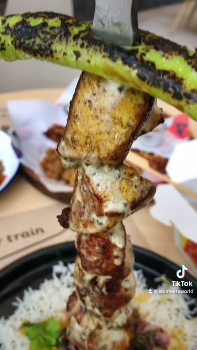 Hanging truffle chicken shish kebab from Ok,bob at Public Eatery Rob Magnolia